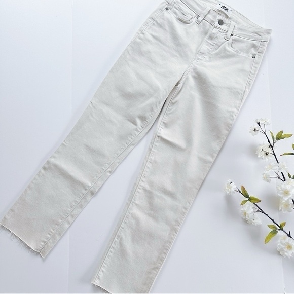 NEW Paige Crop Straight Pants – Jacqueline Style, Cream Classic - Picture 5 of 9